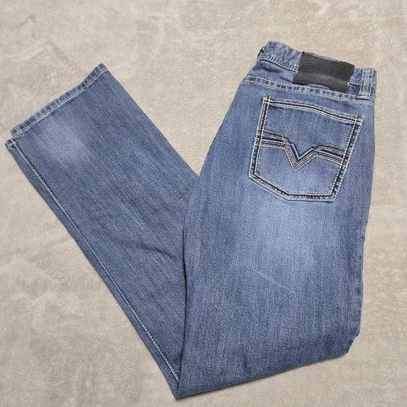 Rock And Roll Denim Revolver Slim Straight Leg Jeans Mens Size 36x33 Western - Picture 2 of 11